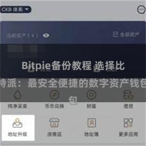 Bitpie备份教程 选择比特派：最安全便捷的数字资产钱包