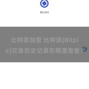 比特派加密 比特派(Bitpie)交易历史记录在哪里查看？